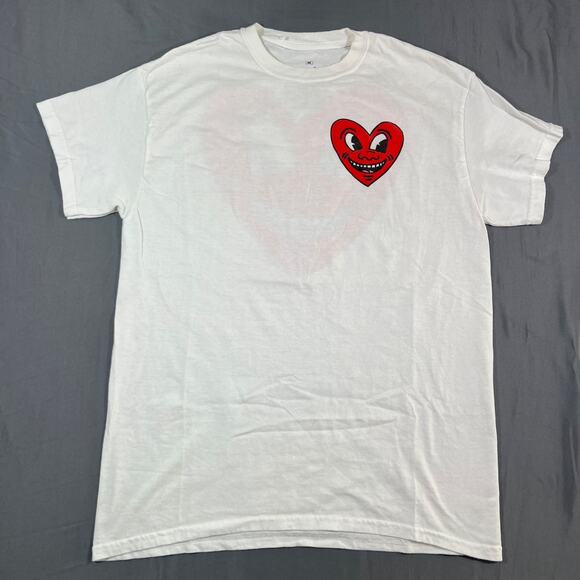 Keith Haring Other - Keith Haring T Shirt Mens Medium White Graphic Heart Back Print Art Tee